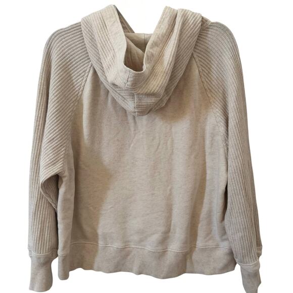 Aerie Essential Waffle Hoodie & Trouser Set in "Heather Frost" Tan Size Small - Picture 9 of 15